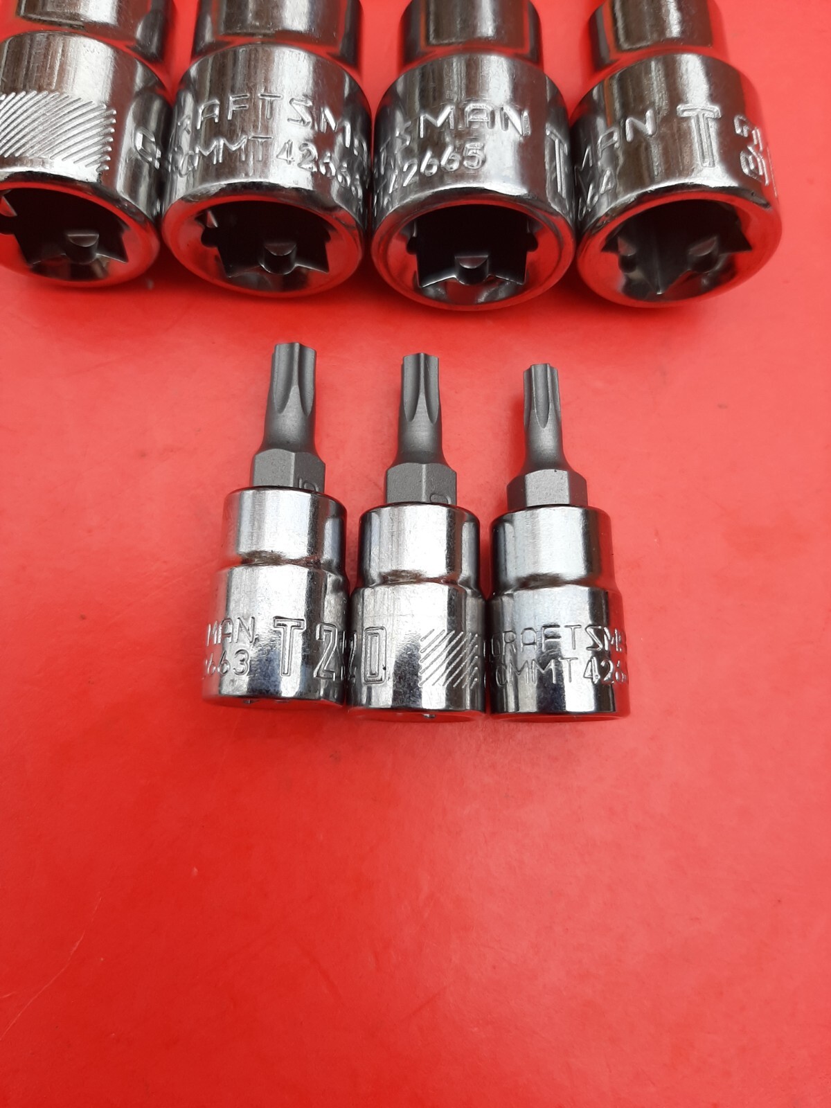 NEW CRAFTSMAN TOOLS 7 Piece 1/4 & 3/8″ Drive Torx Star Bit Driver Socket Set