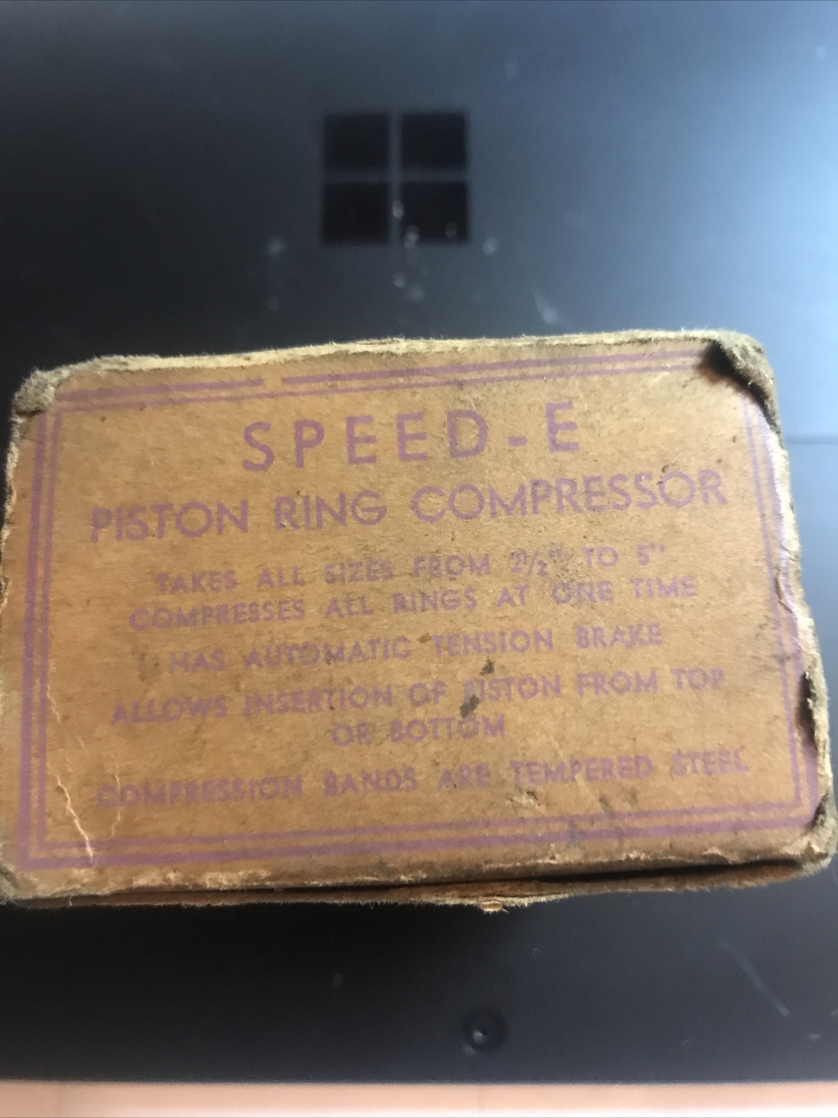 Vintage Speed-E Piston Ring Compressor Tool 2 1/2” To 5” In Original Box