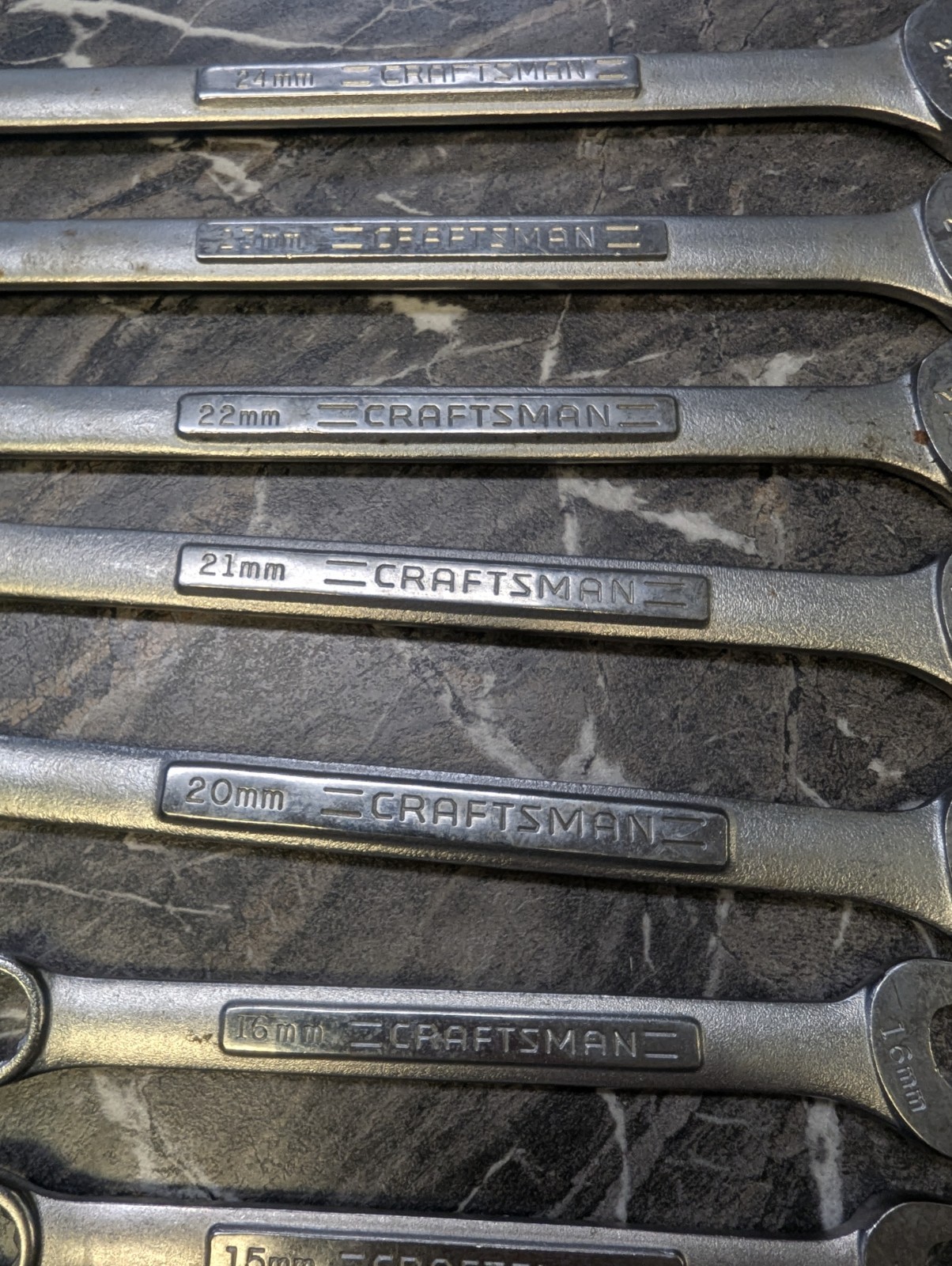 Craftsman Tools USA 11pc VA 9mm-24mm Large Metric (Rare) Combination Wrench Set