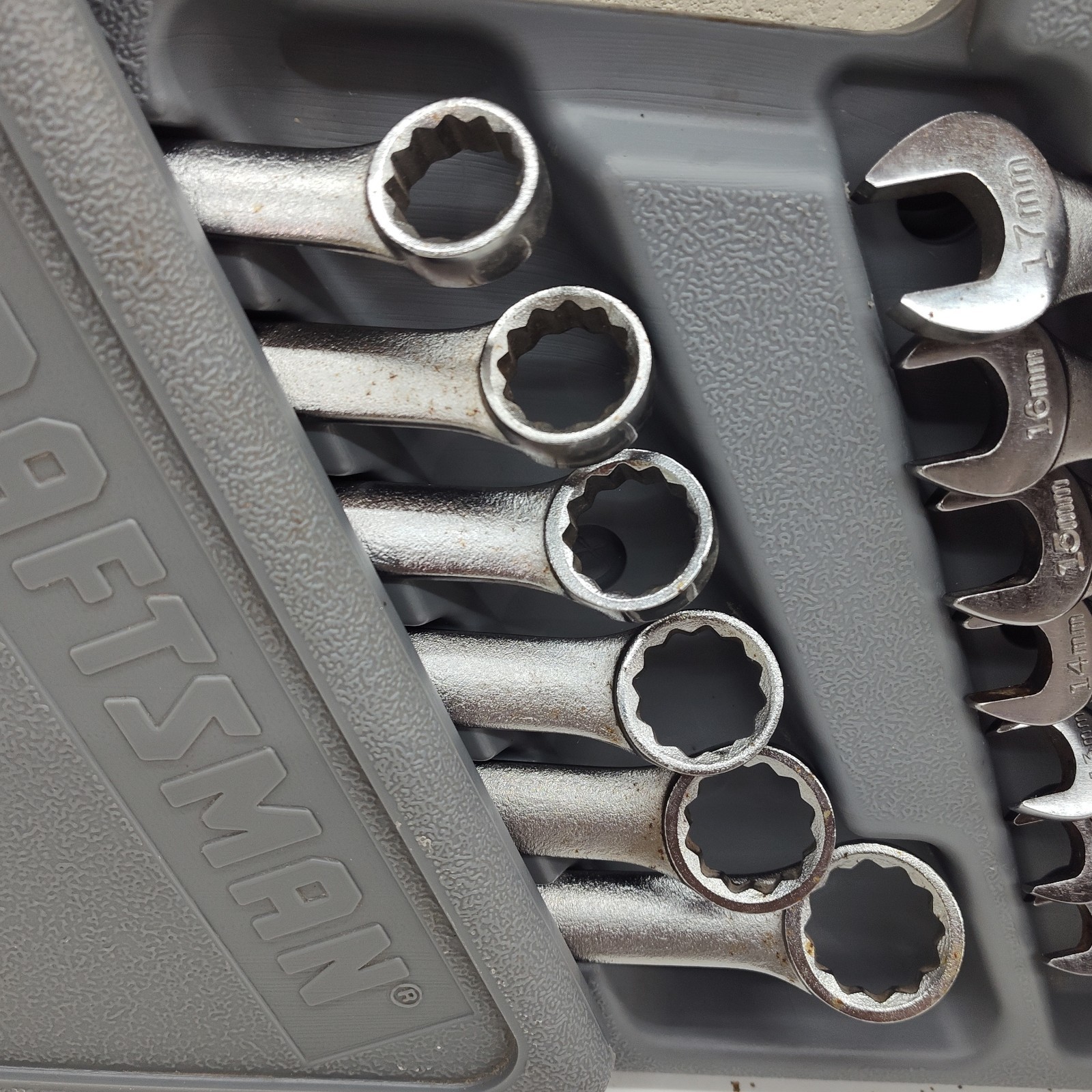 Craftsman 11mm to 24mm USA 13 pc Combination Wrench Set Metric W Case 46934 14pc