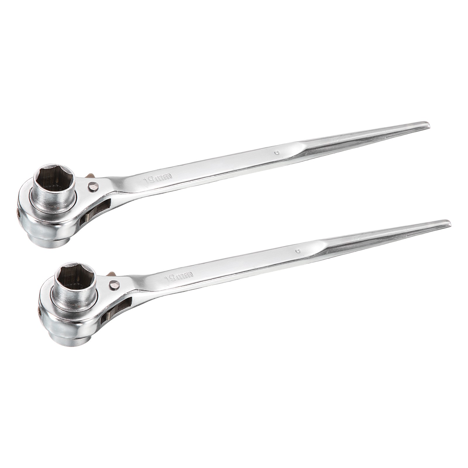2pcs 19x22mm Hexagon Scaffold Podger Ratchet Spanner Ratcheting Socket Wrench us