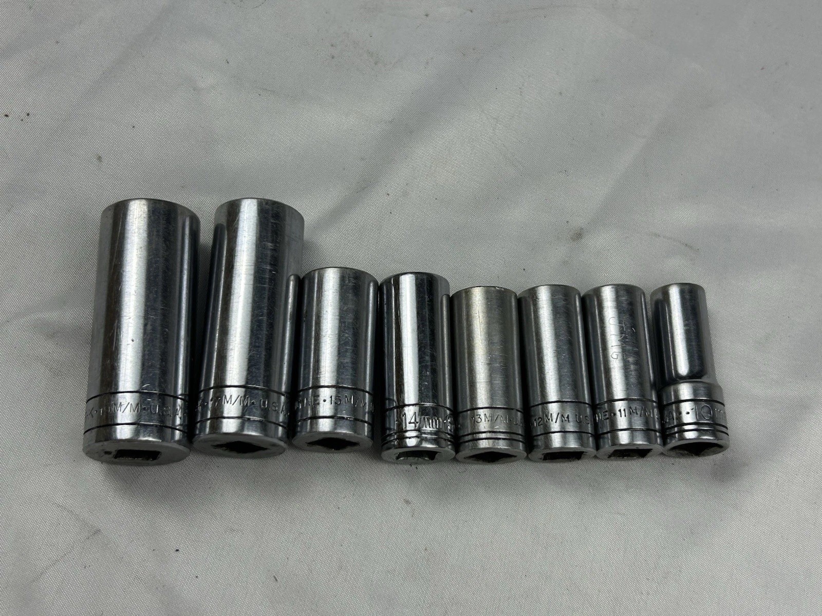 VTG SK Tools 3/8 Dr 8pc Metric DeepWell Socket Set 6pt 10mm-19mm USA