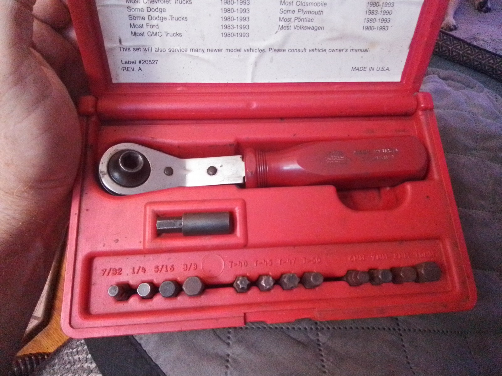MAC TOOLS bt5458 brake caliper bit wrench Kit
