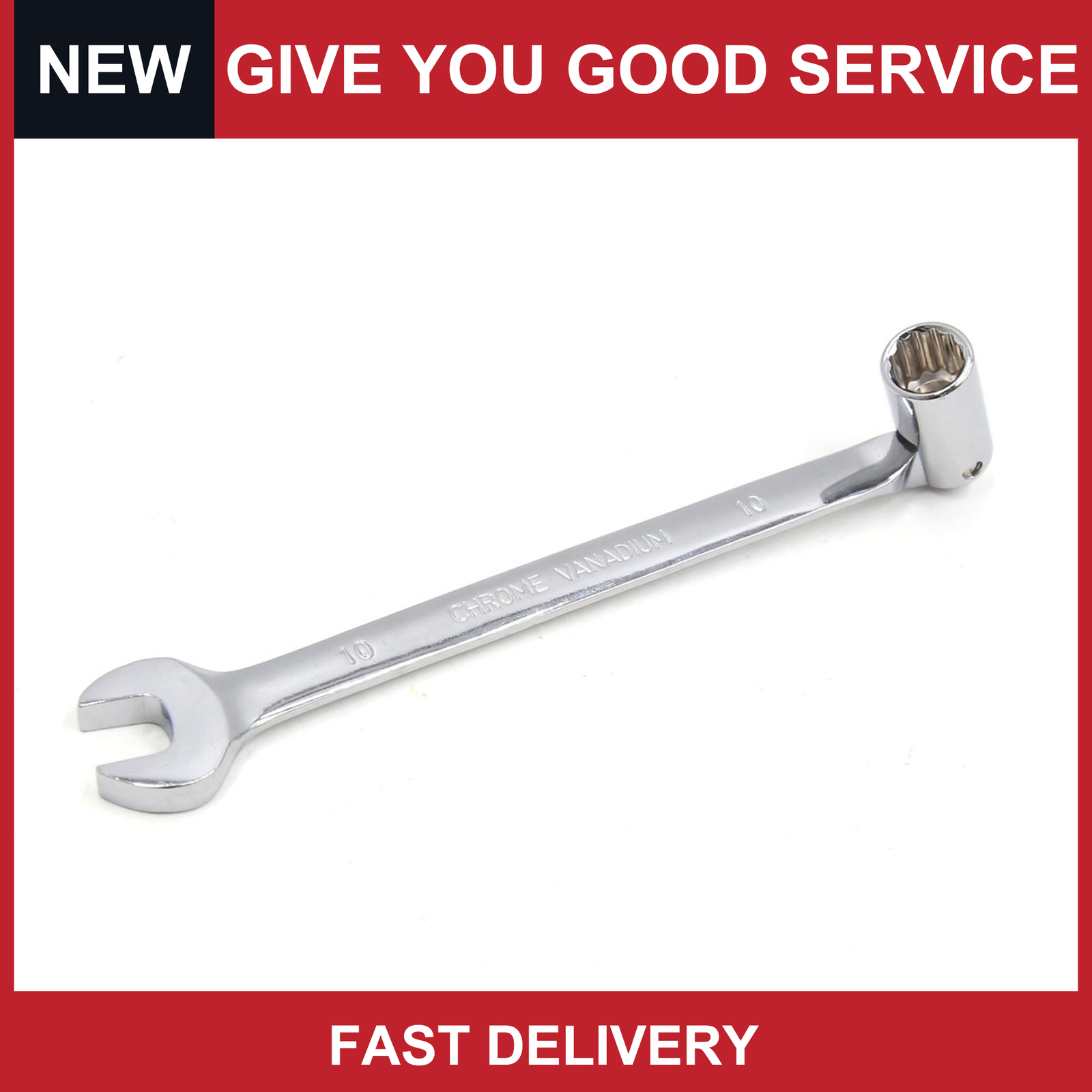 Universal 10mm Swivel Head Combination Socket Spanner Wrench Car Tool Pack of 1