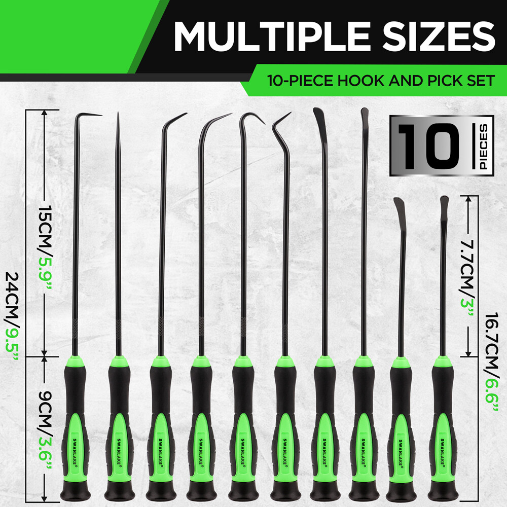10 Pick Hook Set Car Auto Oil Seal O-Ring Hooks Tool Puller Remover Storage Bag