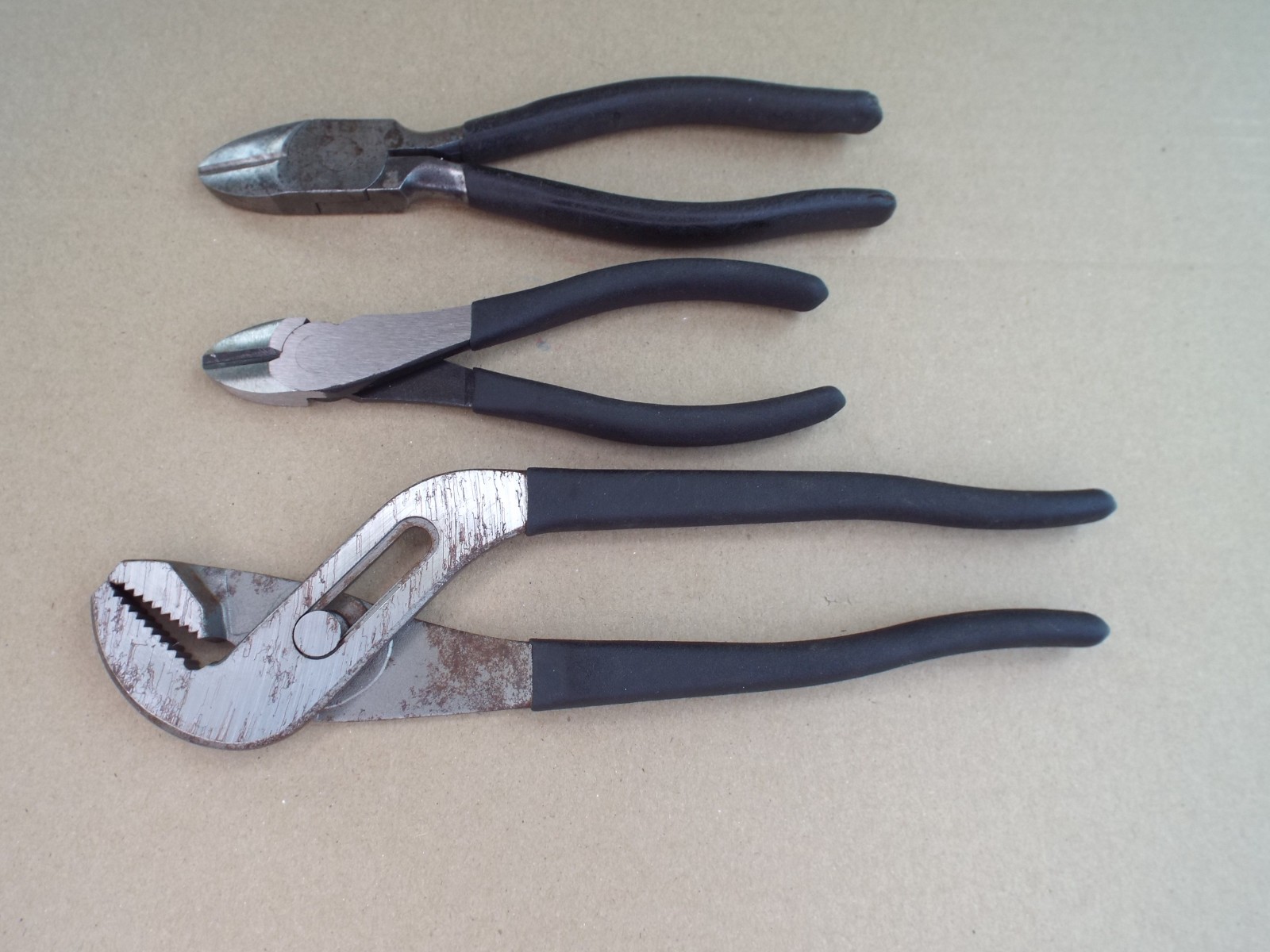 VTG 3 Craftsman Tongue & Groove Pliers Cutters USA Work Well (Read)