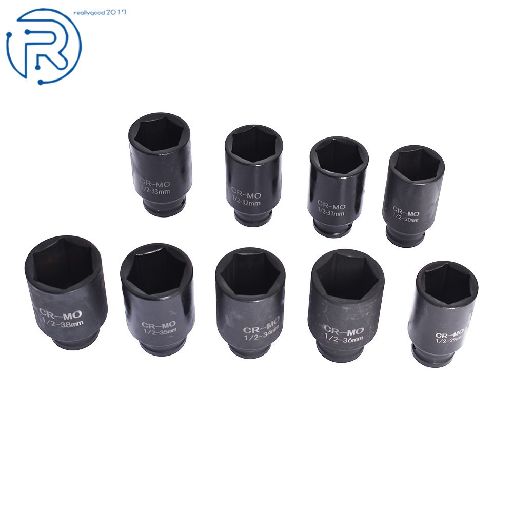 Deep Impact Socket Tool 9Pcs/Set 1/2″ Drive Metric Axle Hub Nut Socket 29-38mm
