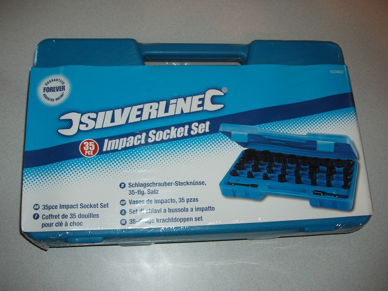 Silverline 35pc Impact Socket Set Metric&SAE 8mm-30mm,3/8″-1″ (22mm, 24mm, 27mm)