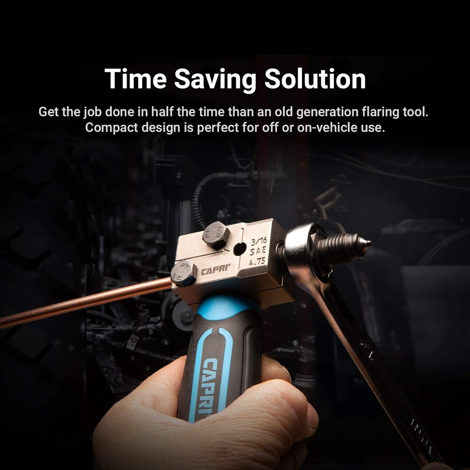 Portable Double Flaring Tool for 3/16 in Steel Nickel Brake Line Auto Repair Kit