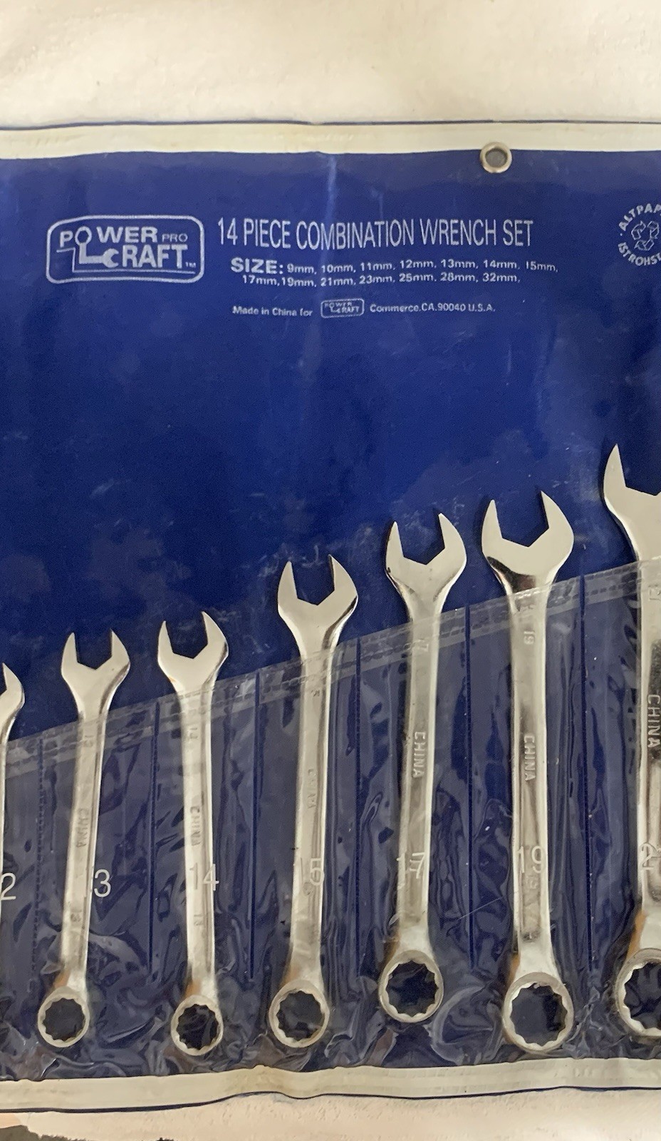 Powercraft 14 Pc. Metric Combination Wrench Set 12 Pt. 9-32mm Nice Set See photo