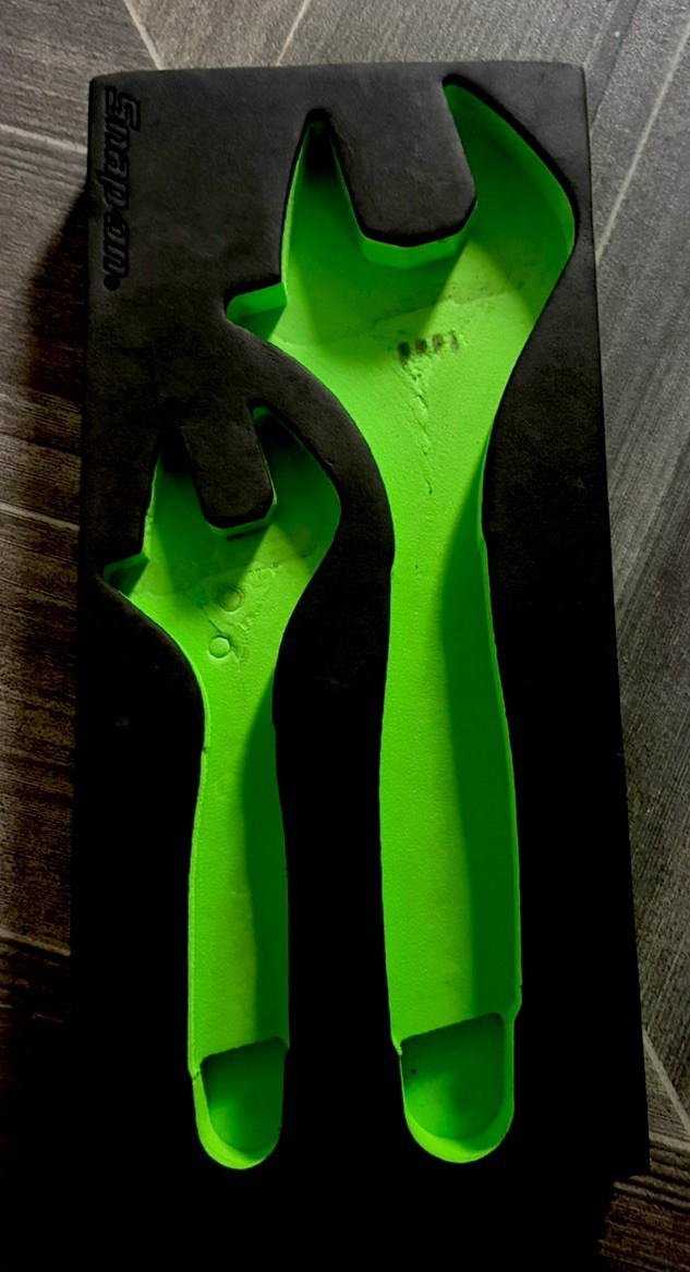 Snap-on Green Foam Adjustable Wrench Organizer. New, open box.