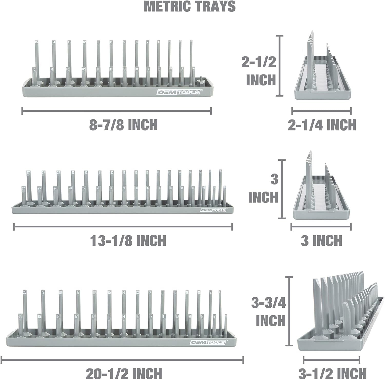 Efficient SAE & Metric Socket Organizer Set – Compact Tool Storage Solution