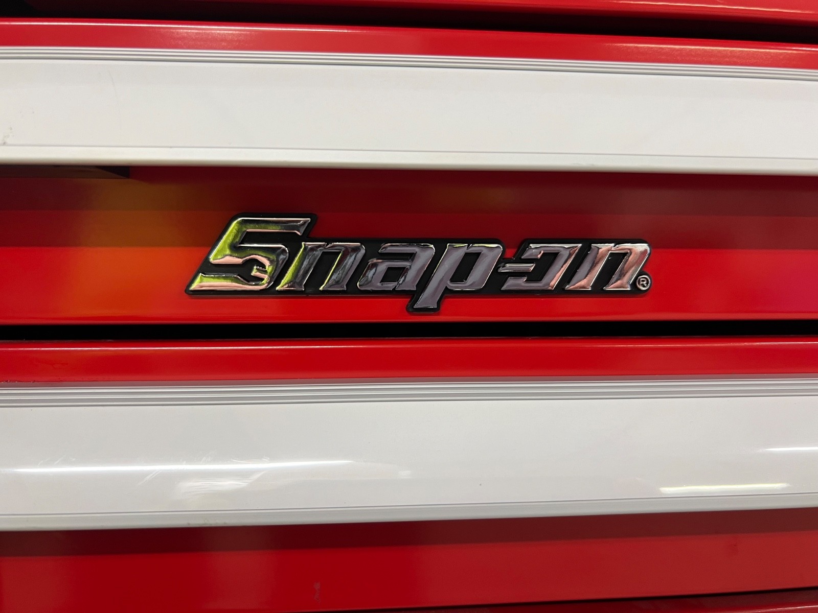 Snap On Tools METAL 3D Toolbox Roll Cab Chrome Badge Emblem Sticker Decal logo.