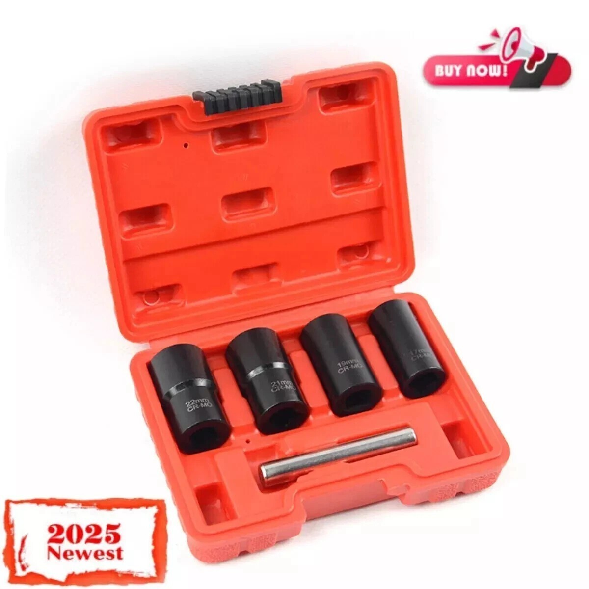 5Pc 1/2”Twist Socket Drive Wheel Lug Nut Damaged Stripped Remover 17 19 21 22mm