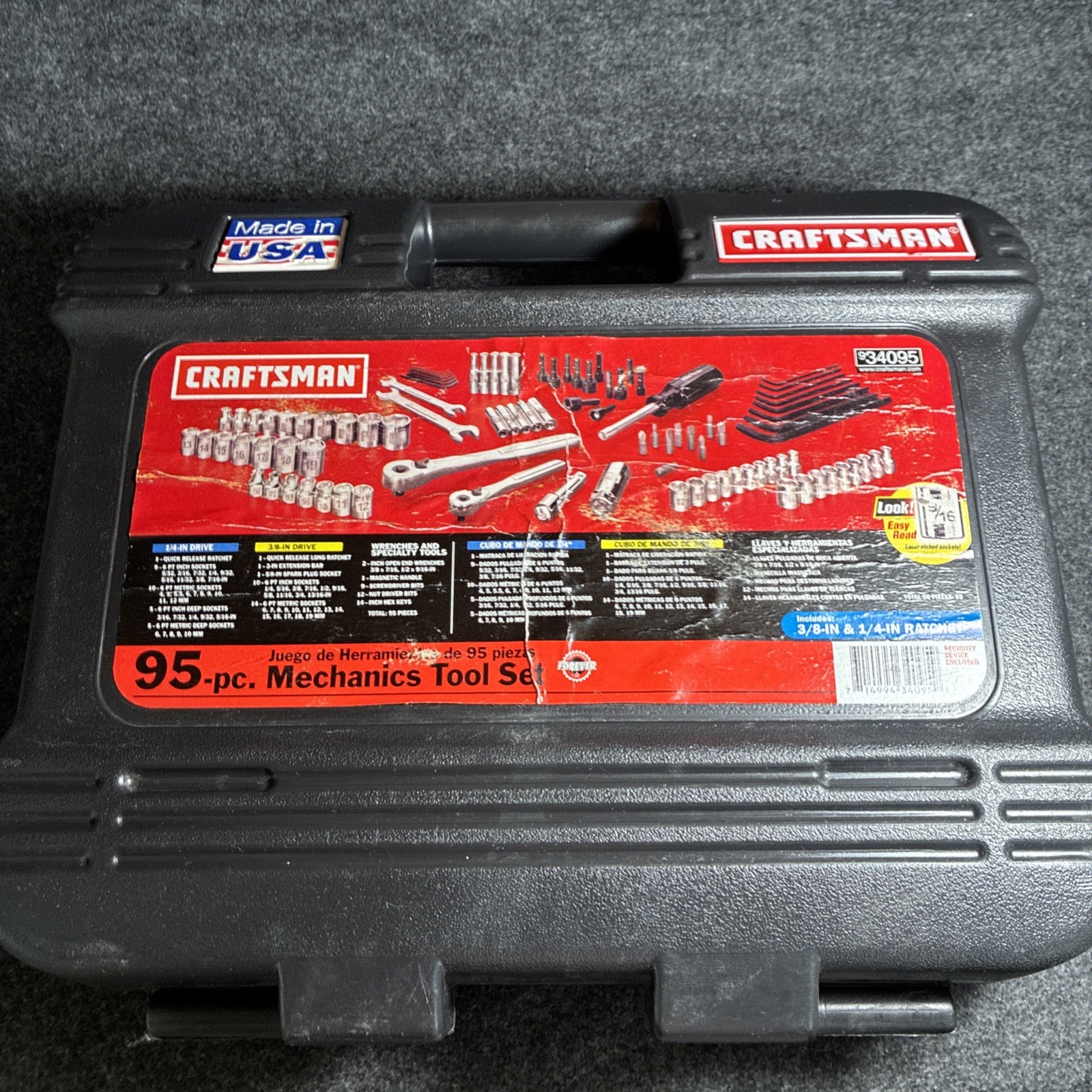 Craftsman USA 95 Piece Mechanic Tool Set with Case No 34095 NOS Easy Read
