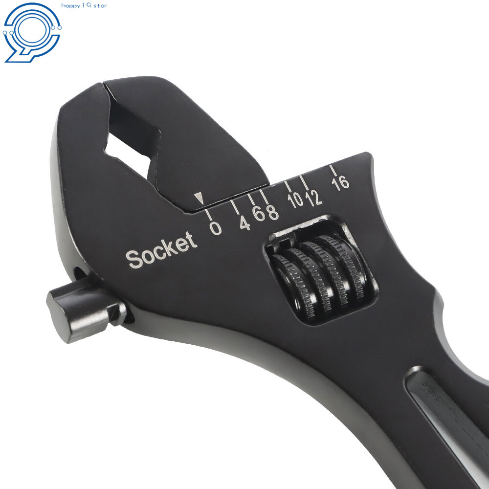 3AN-16AN Adjustable Wrench Tool For Hose End Fitting Black Aluminum