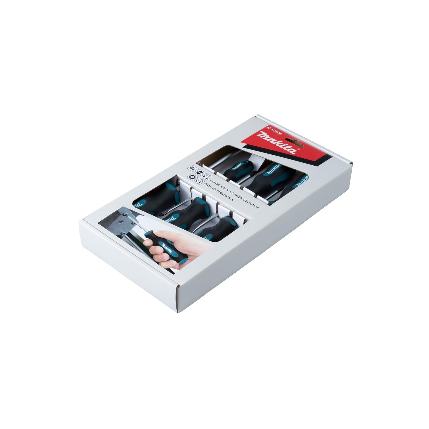Makita Slotted and Phillips Screwdriver (6 Pieces Set)