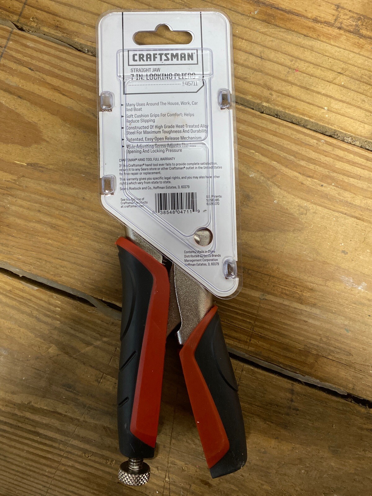 NEW! CRAFTSMAN STRAIGHT JAW 7 IN LOCKING PLIERS ADJUSTS TO 1 1/8 IN OPENING