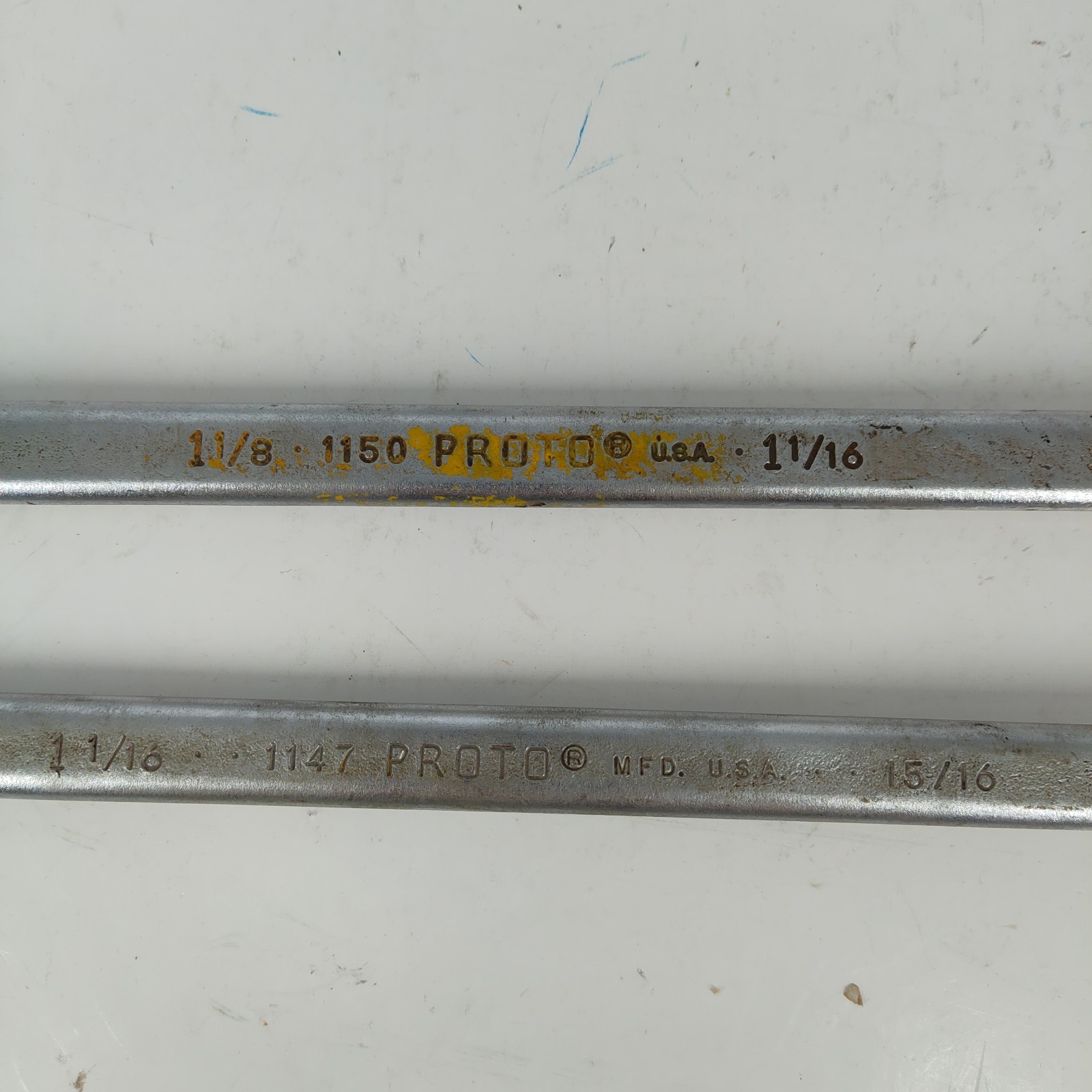2X Vtg Proto 1150 1 1/8”~1 1/16” 1147 1 1/16 ~ 15/16″ Box End Wrenches USA