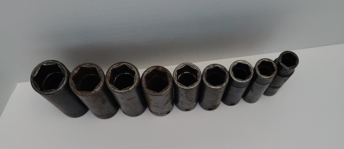 SNAP-ON TOOLS_ 1/2″ Drive 6 pt Deep SAE Impact Socket Set – 1/2″ to 1.0″ (9pcs)