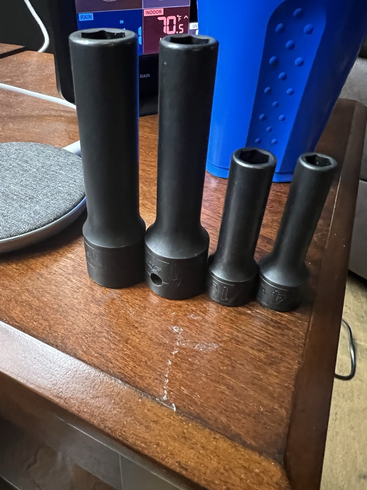 Snap On Lot Of 4 Deep Well Sockets Like New 1/2” And 3/8” Drive