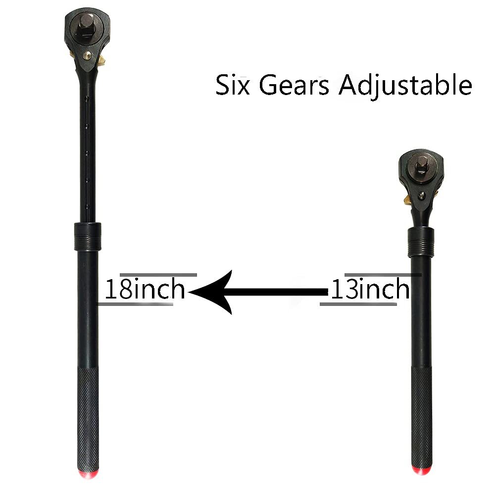 1/2in.& 3/8in Dual Head Ratchet Handle telescopic Black Ratchet Spanner With Ham