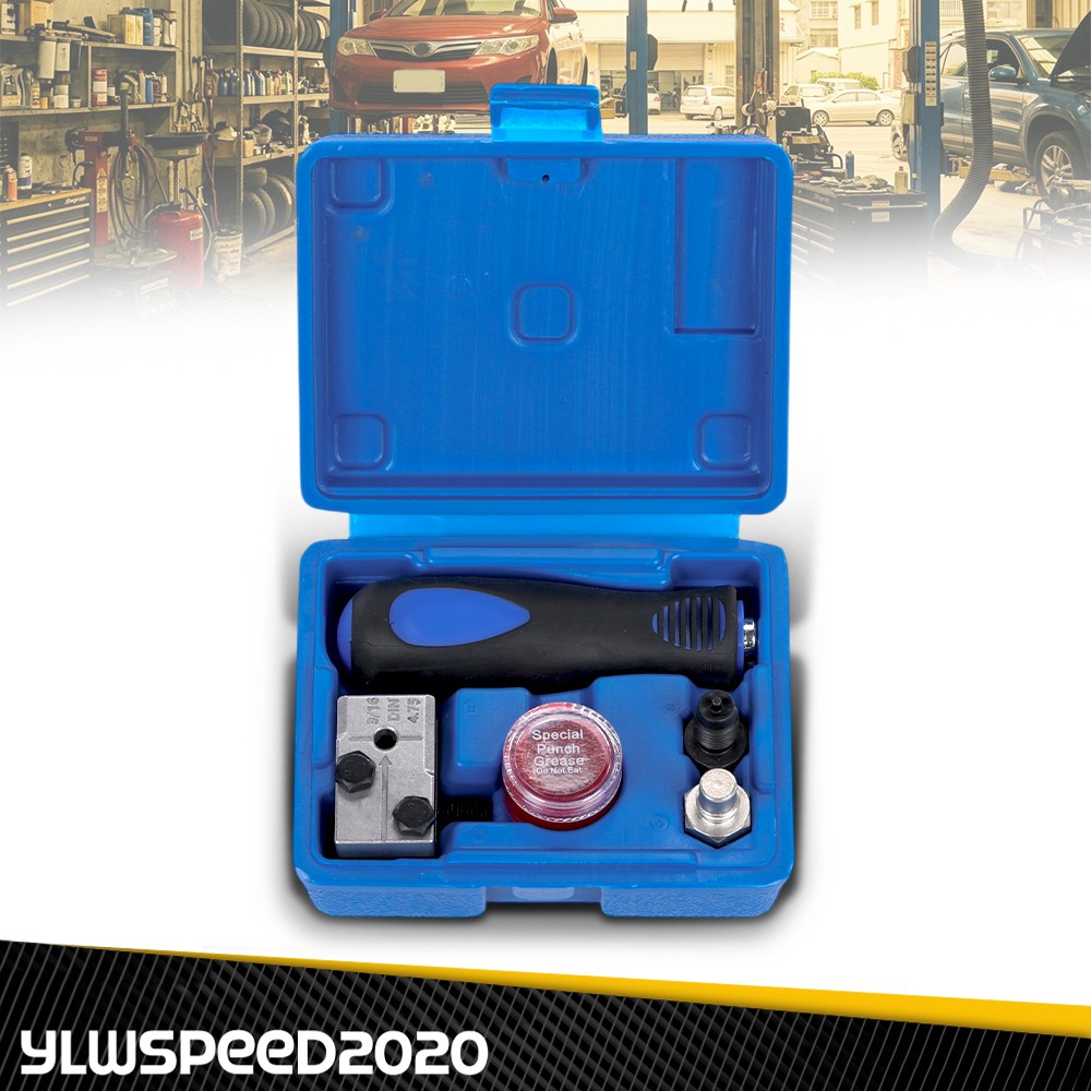 Universal Handheld Car Brake Line Flaring Tool Kit 3/16» Double Flare + Storage