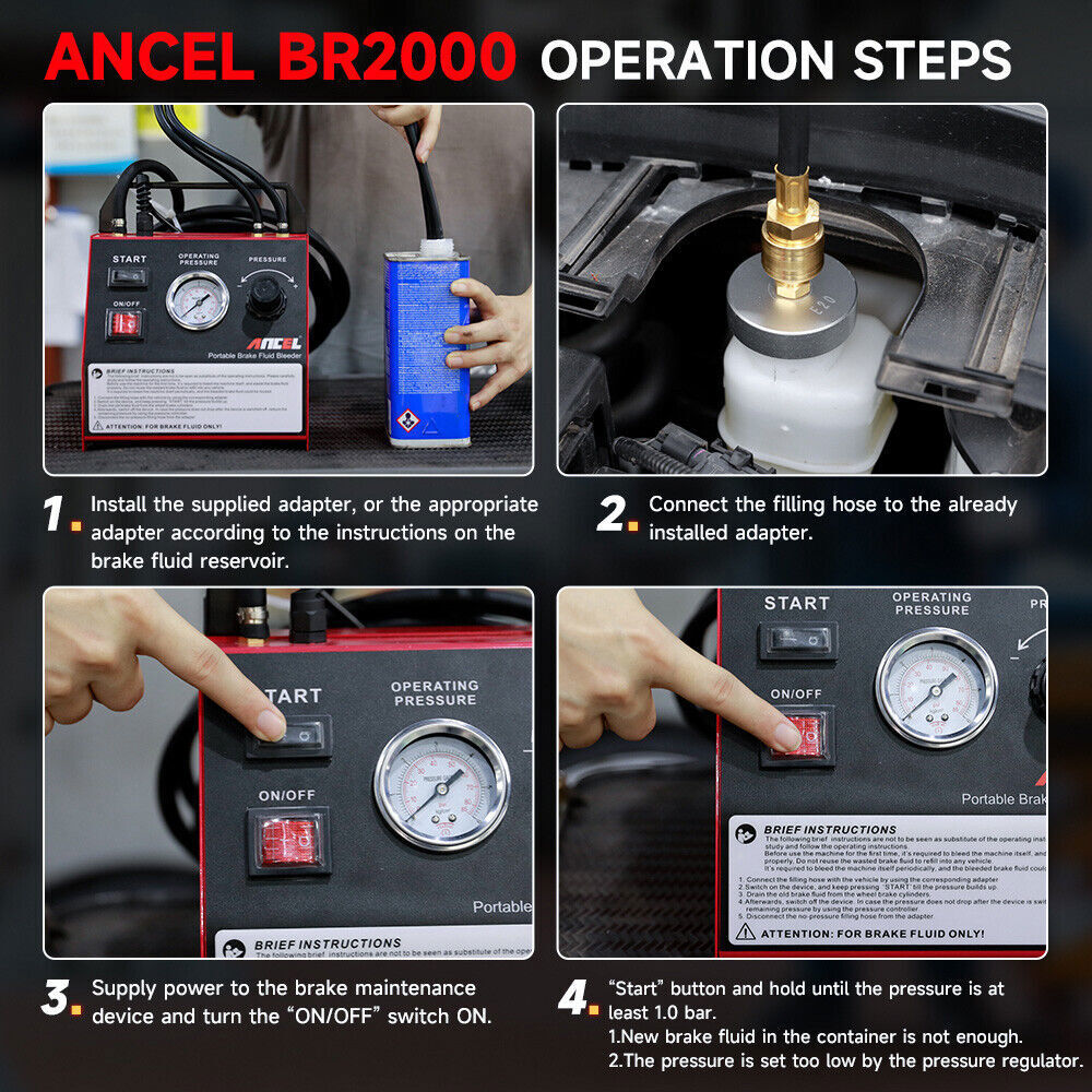 ANCEL BR2000 Car Auto Vacuum Brake Bleeder Tank Fluid Oil Change Pump Oil Tool