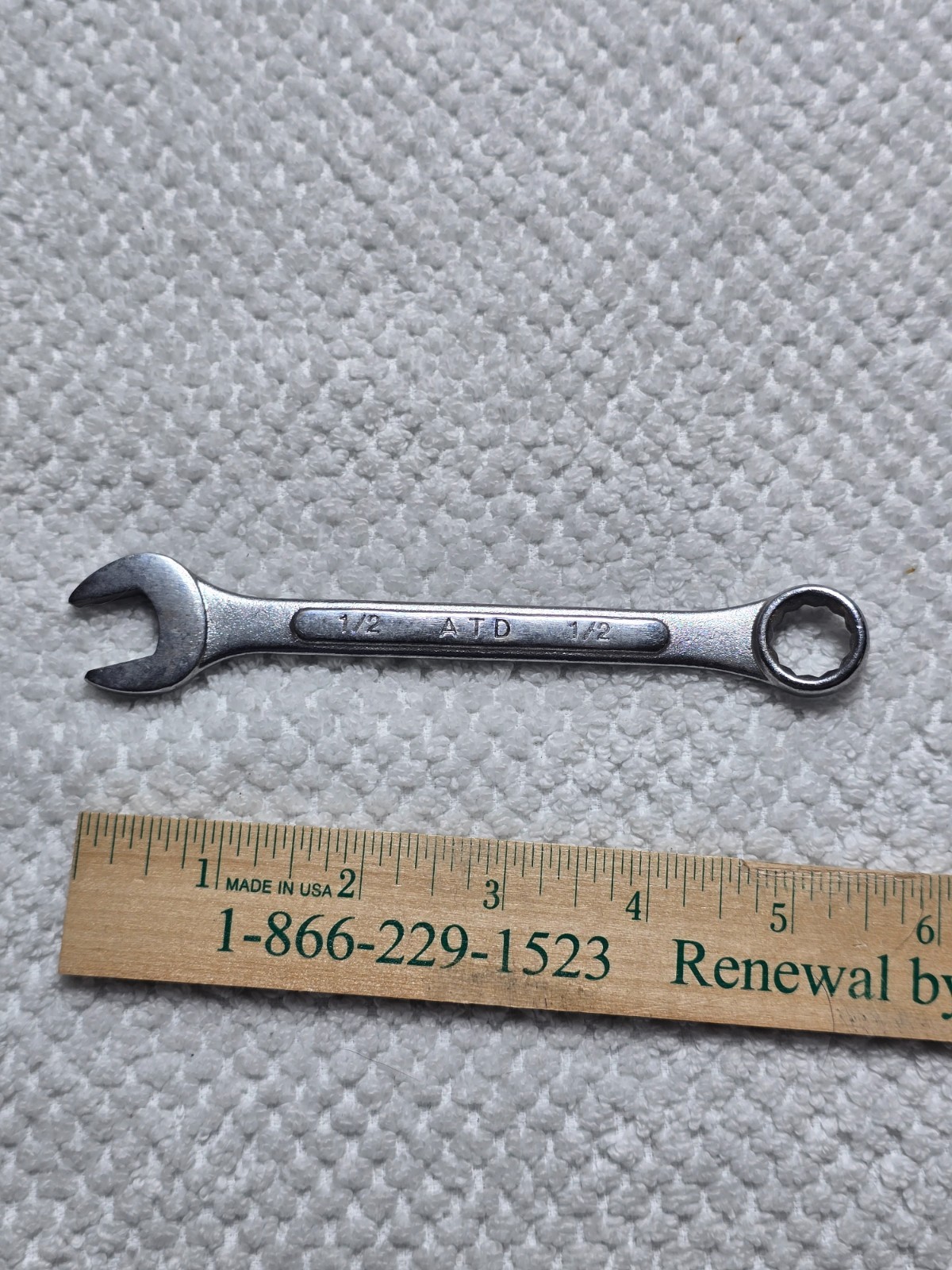 ATD Tools 1/2 Combination Wrench 12 Point Open & Box End – Good Condition