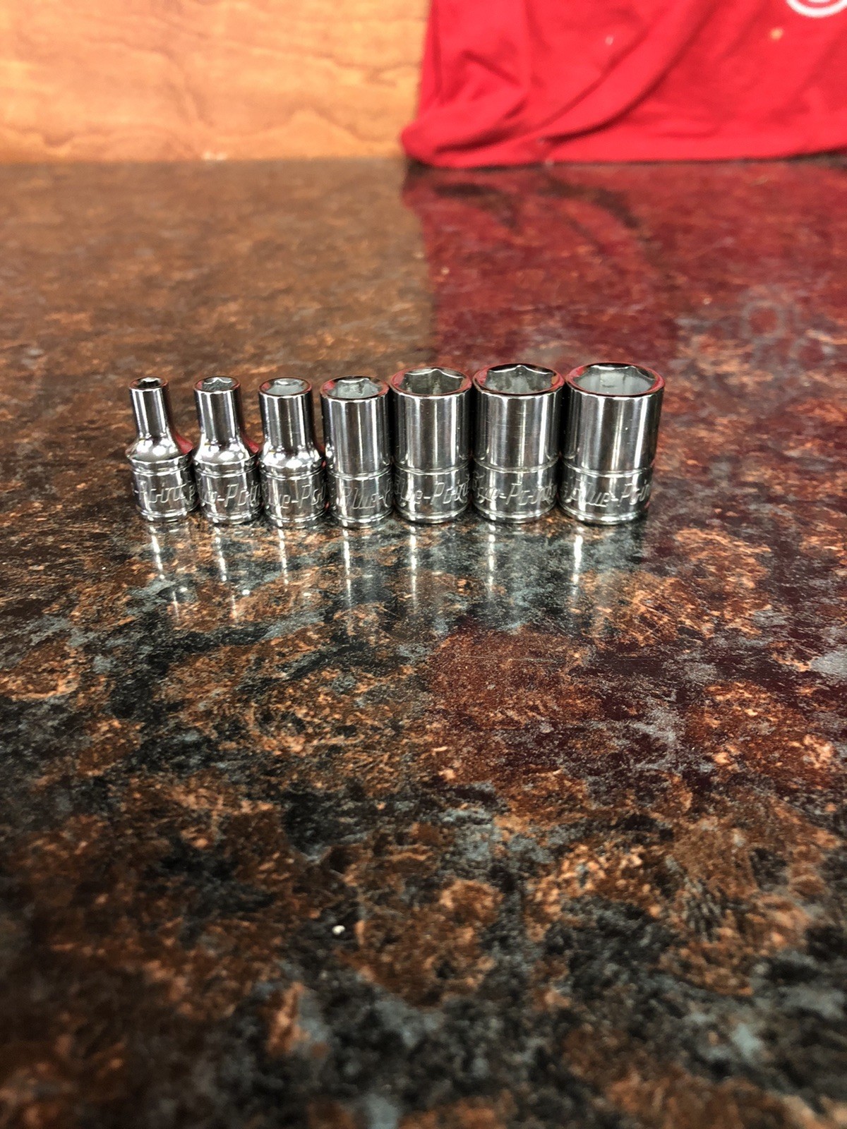 Blue-Point 4, 5, 6, 8, 10, 11, 12, 15mm Stubby 1/4» Drive Sockets (LOOK)