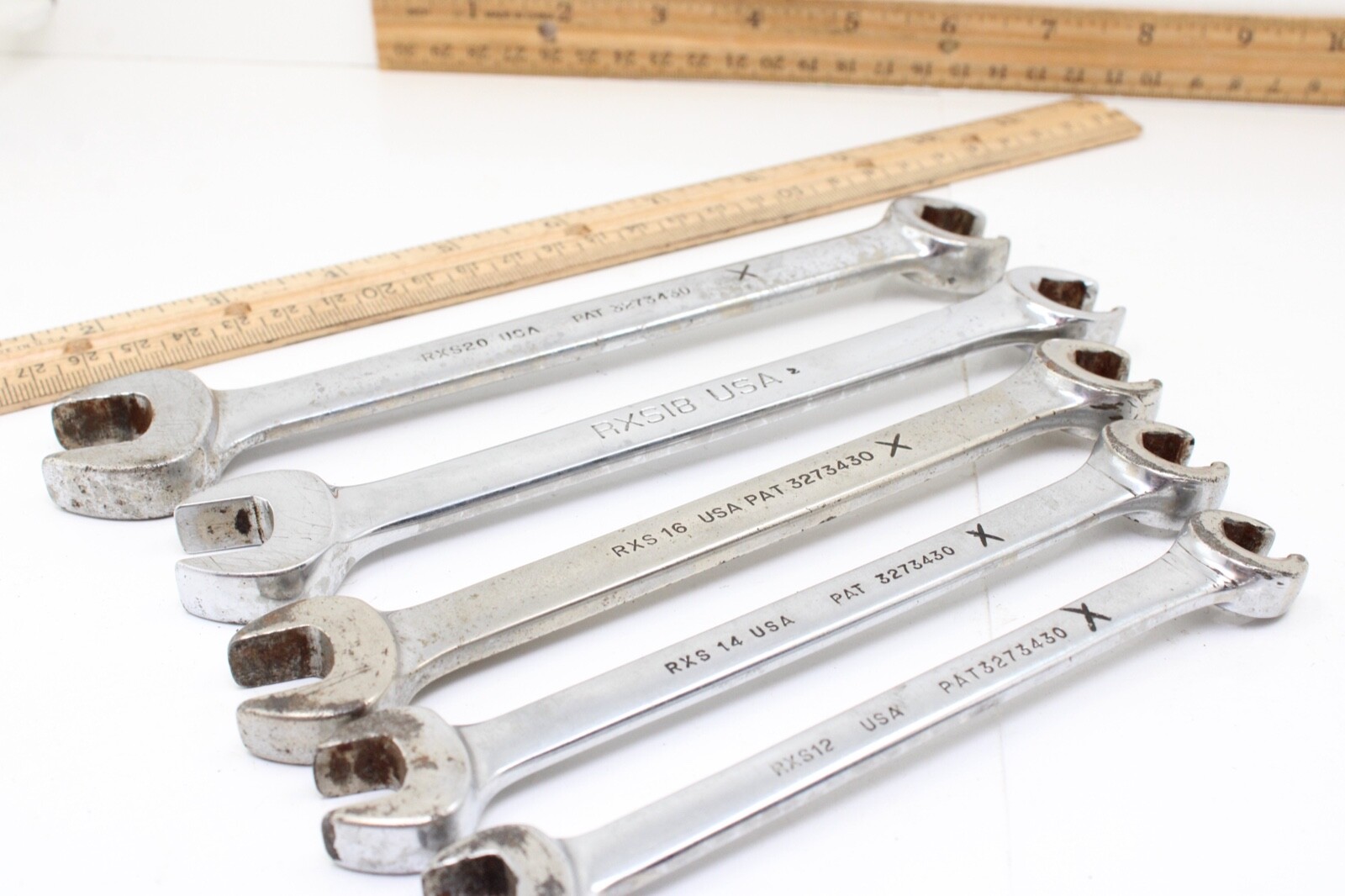 Snap On RXS12-RXS20 3/8″-5/8″ SAE 5 Piece Flare/Open End Combination Wrench Set