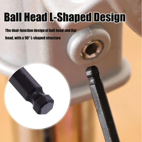 Allen Hex Key Set with Magnetic Ball End Metric Long Folding Colour Coded UK