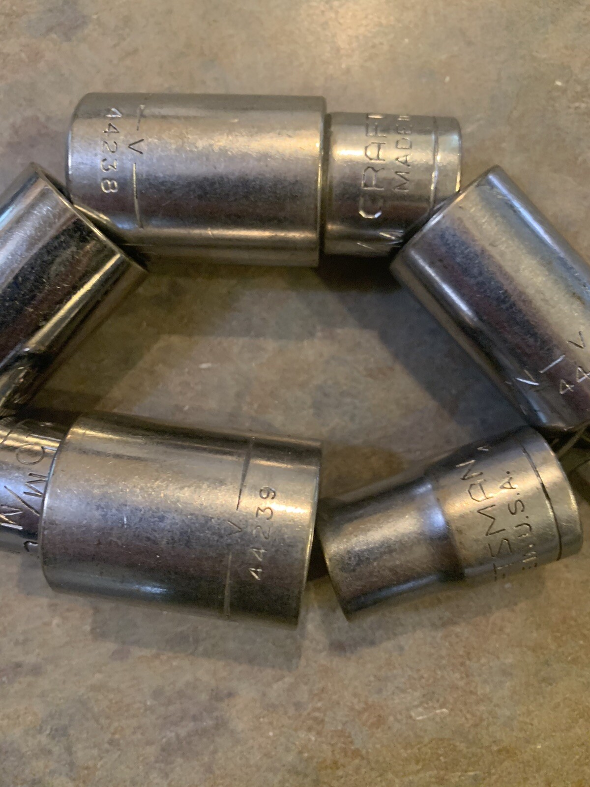 CRAFTSMAN 5 PIECE SOCKET SET 44238,44267,44236,44235,44237 MADE IN USA