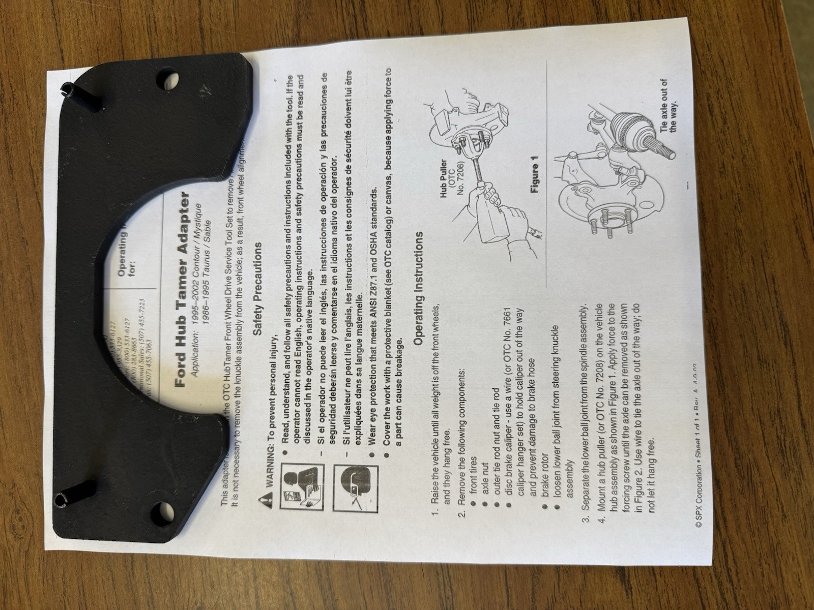 OTC 6536 FORD HUB TAMER ADAPTER MADE IN USA