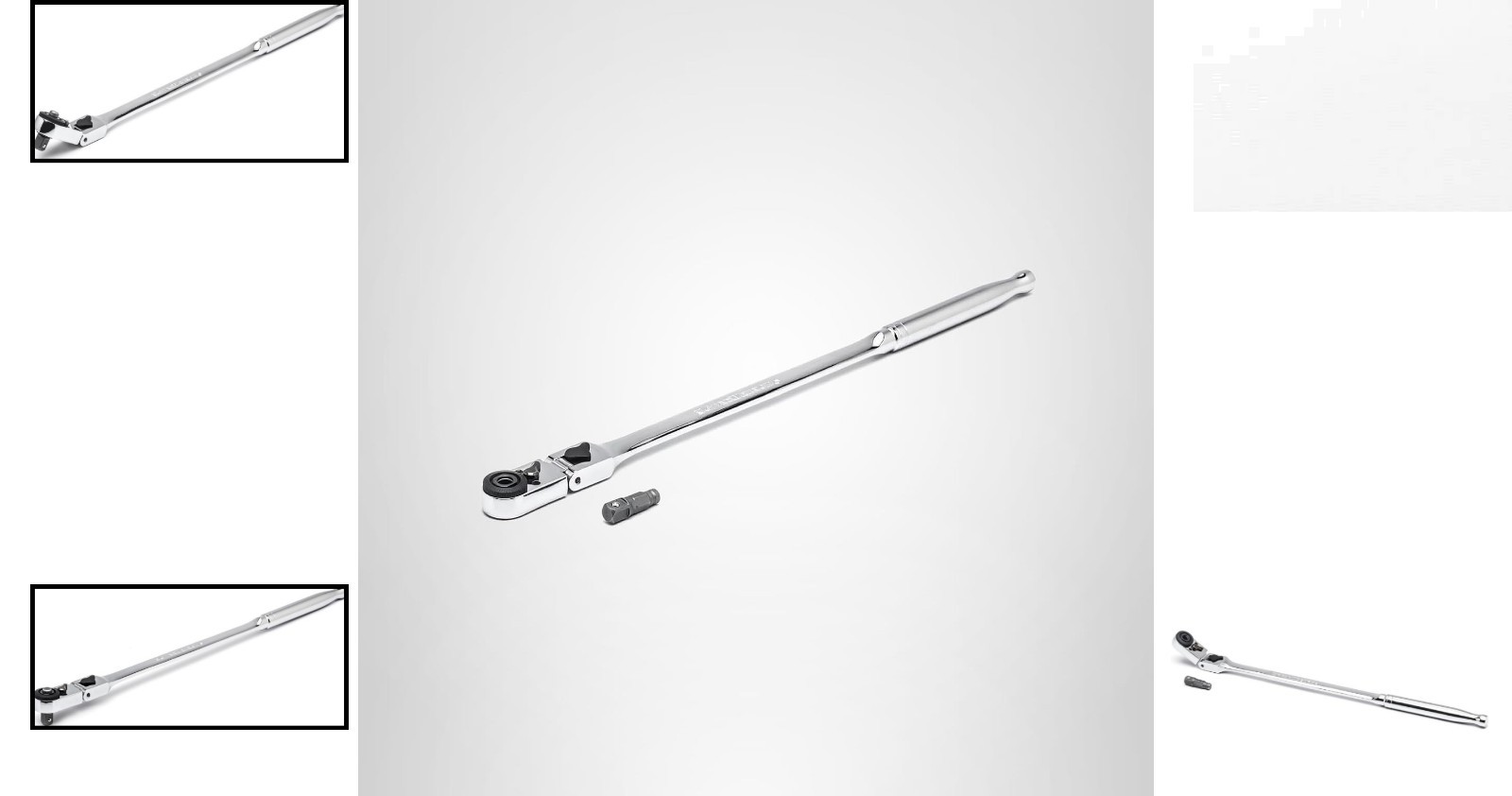 Professional 12″ 1/4″ Drive 72 Tooth Locking Flex Ratchet – Polished Steel