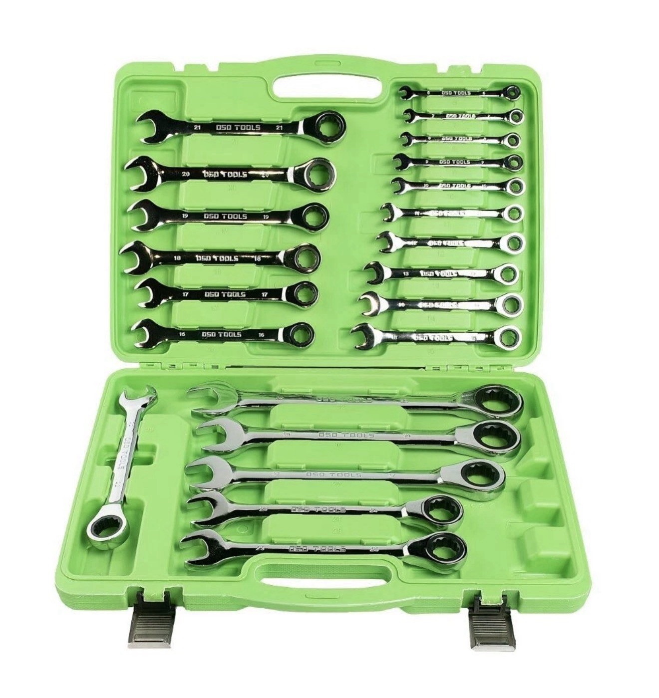 DSD TOOLS 22PC 6-32mm Metric Gear Ratchet Combination Spanner Wrench Set DS1059