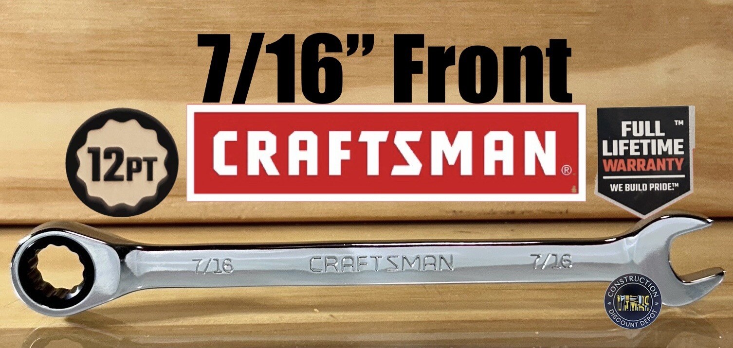 FREE SHIPPING New Craftsman 12pt Ratcheting Combination Wrench 7/16″ 42562