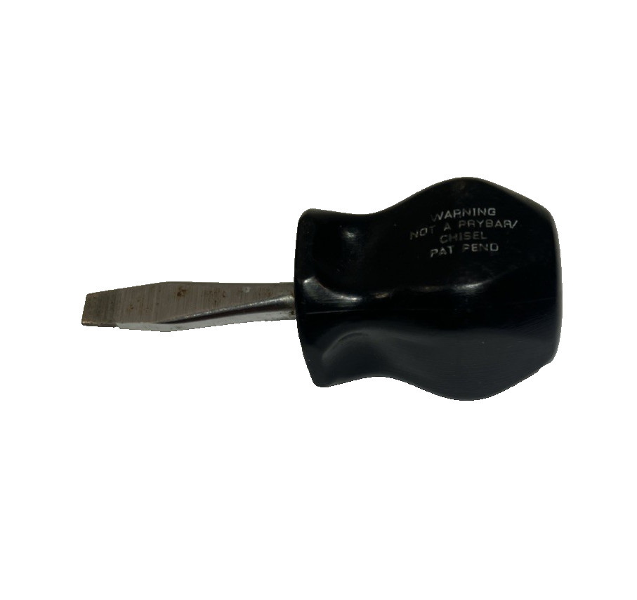 Snap-on Flat Tip Stubby Screwdriver SDD1 1/4″ Hard Grip USA Vintage