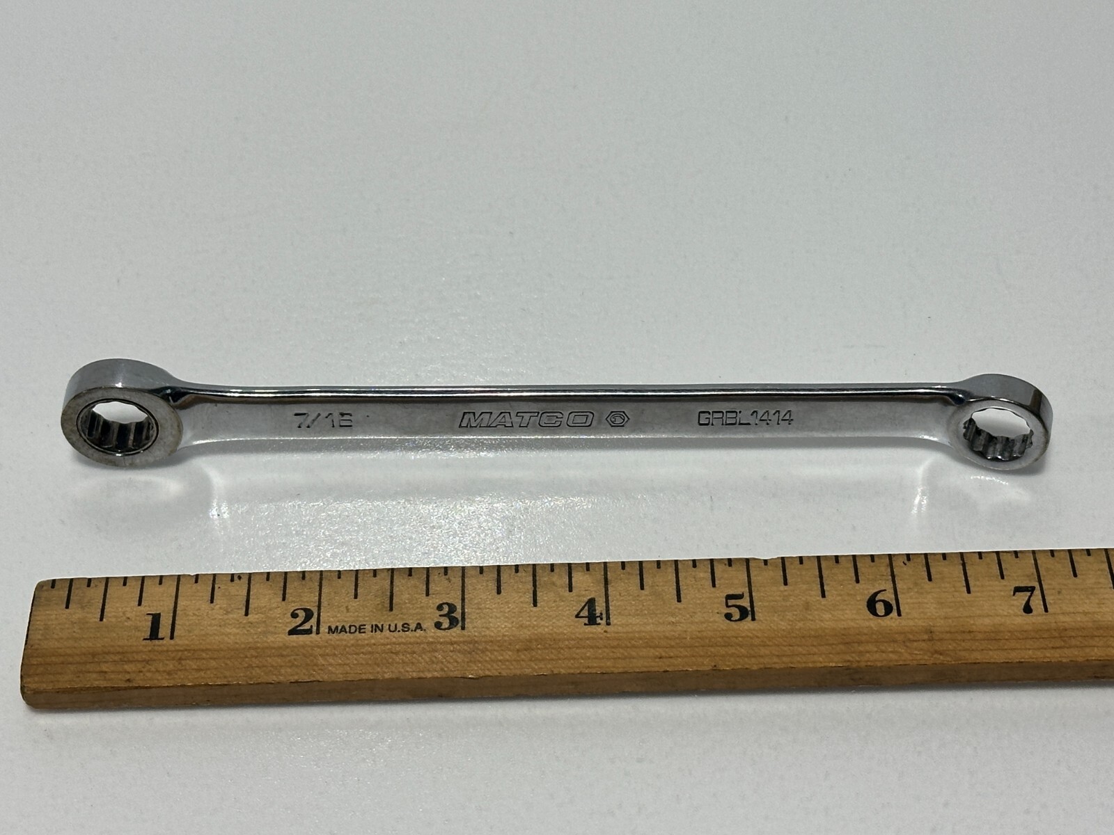 Matco Tools USA MADE GRBL1414 7/16″ SAE Double Box End Ratcheting Wrench, 12 PT.