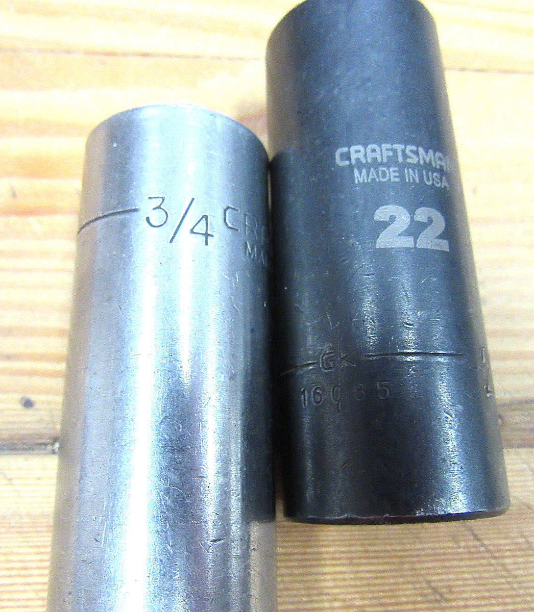 Craftsman 22mm Metric Deep Impact 3/4 DEEP SOCKET BOTH IN GOOD CONDITION