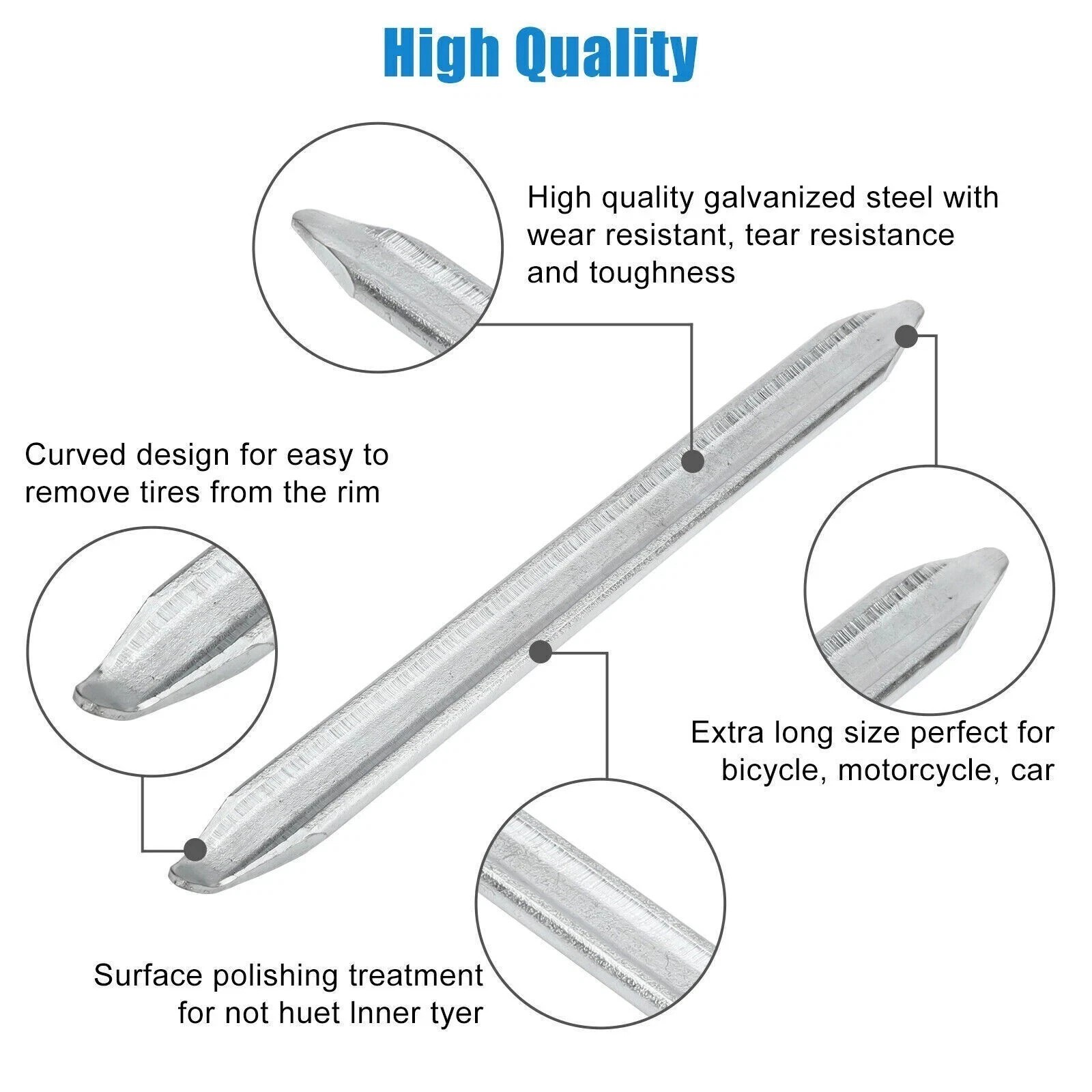 Tire Iron Spoons Changing Tire Lever Bar Set Tire Repair Tool Kit Rim Lifter