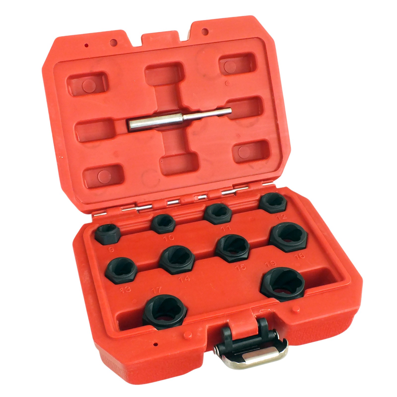 11pc Grip & Twist Sockets Locking Wheel Nut Removal Stud Extractor Rounded Bolts