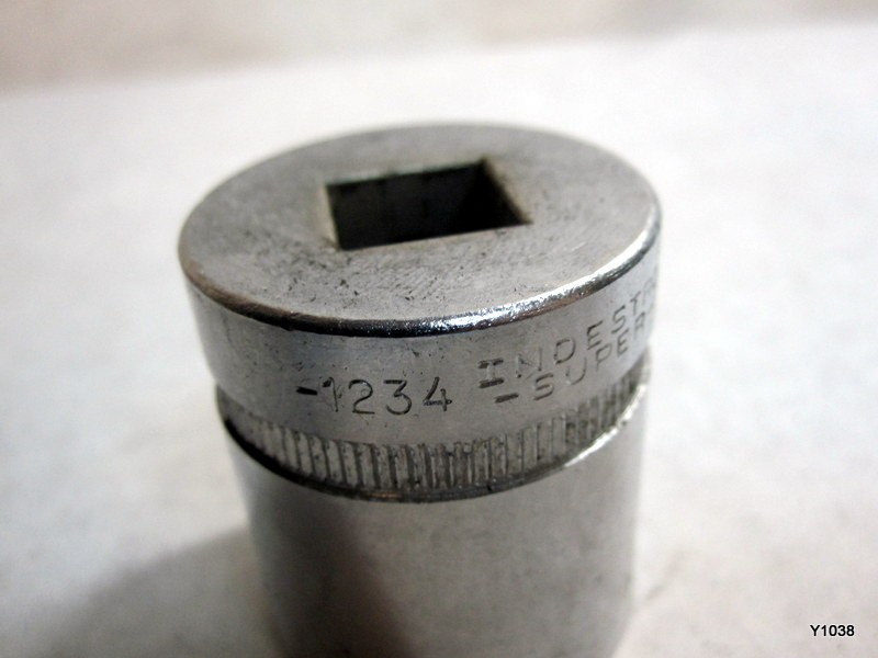 Vintage Indestro Super Brand 1/2″ Square Drive 12 Point 1 1/16″ Socket 1234