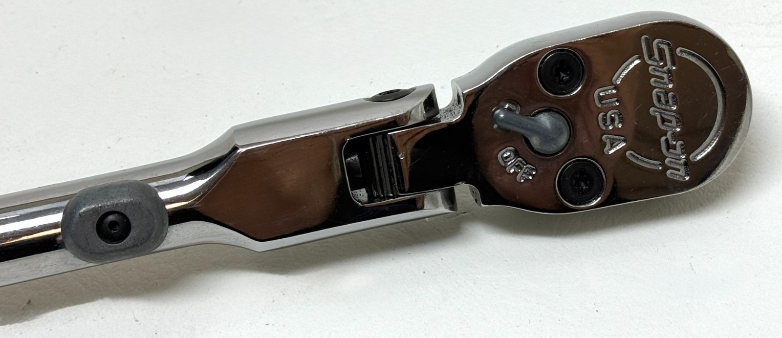 Snap-on SHLX80A 1/2″ Drive Dual 80 Locking Flex Head Long Ratchet Red Soft Grip