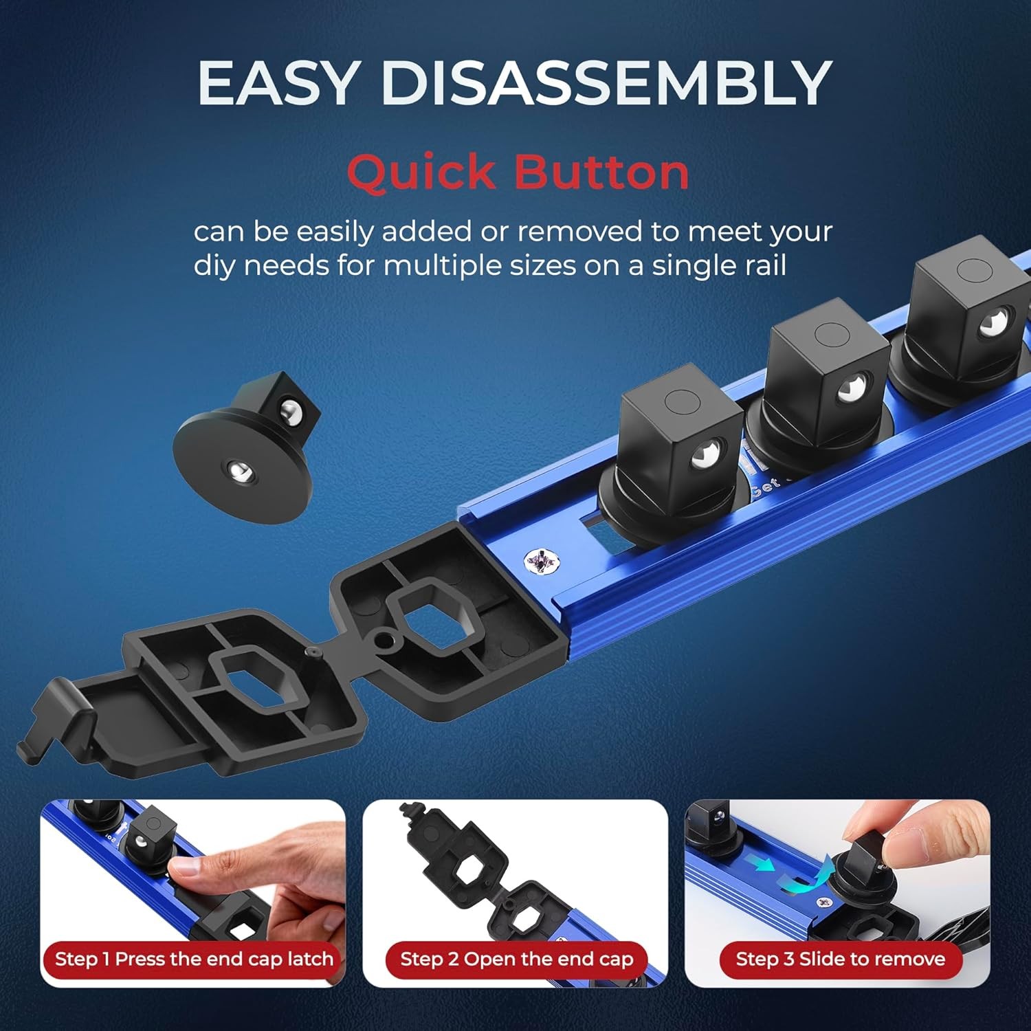 Magnetic Socket Organizer, 3/8″ Drive Aluminum Alloy Socket Rail