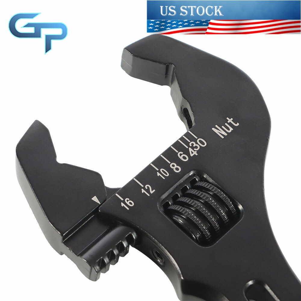 Black Adjustable Wrench Aluminum Tool Spanner for Hose End Fitting 3AN-16AN