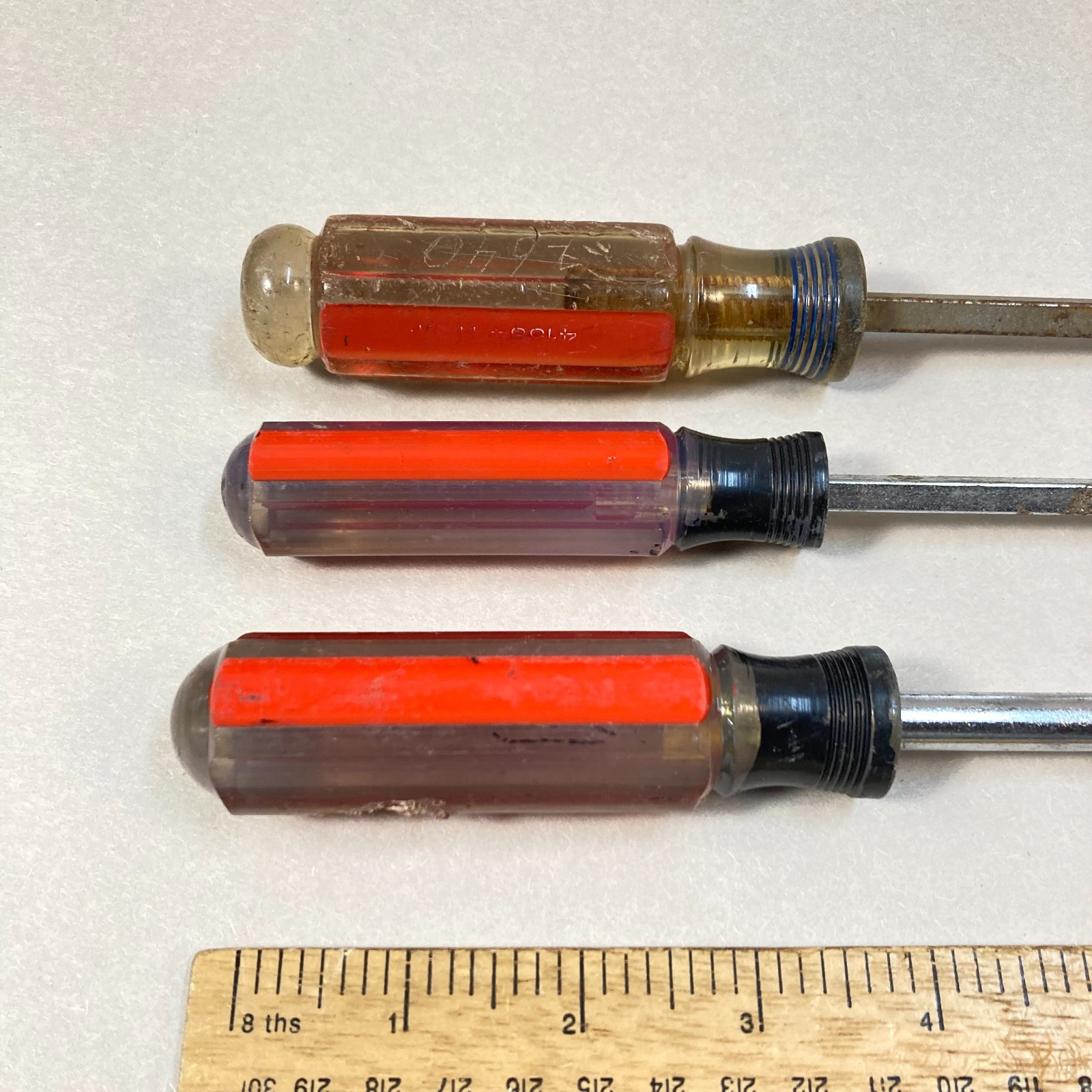 Vintage Screwdriver Lot 3 Pc 1 Phillips 2 Flat Slotted Long Shaft w/ 1 Craftsman