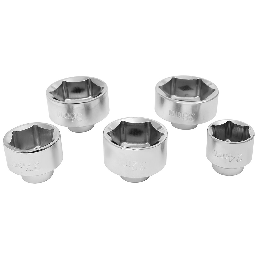 5pc 3/8″ Drive Oil Filter Remover Socket Set Universal Wrench Tool Kit