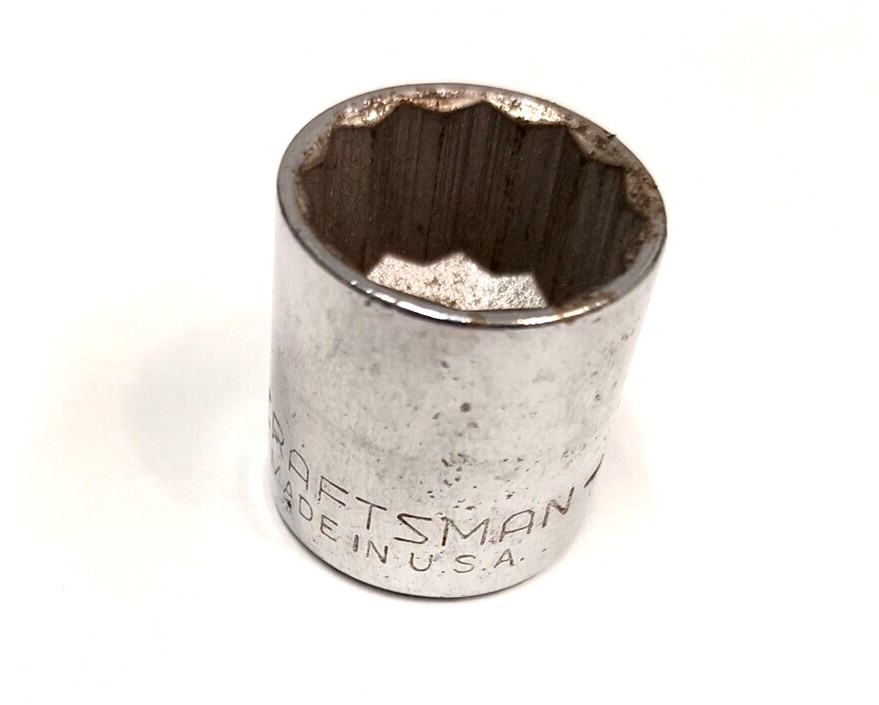 Craftsman -V- 11/16″ 12 Point Shallow Chrome Socket 3/8″ Drive 44336 USA