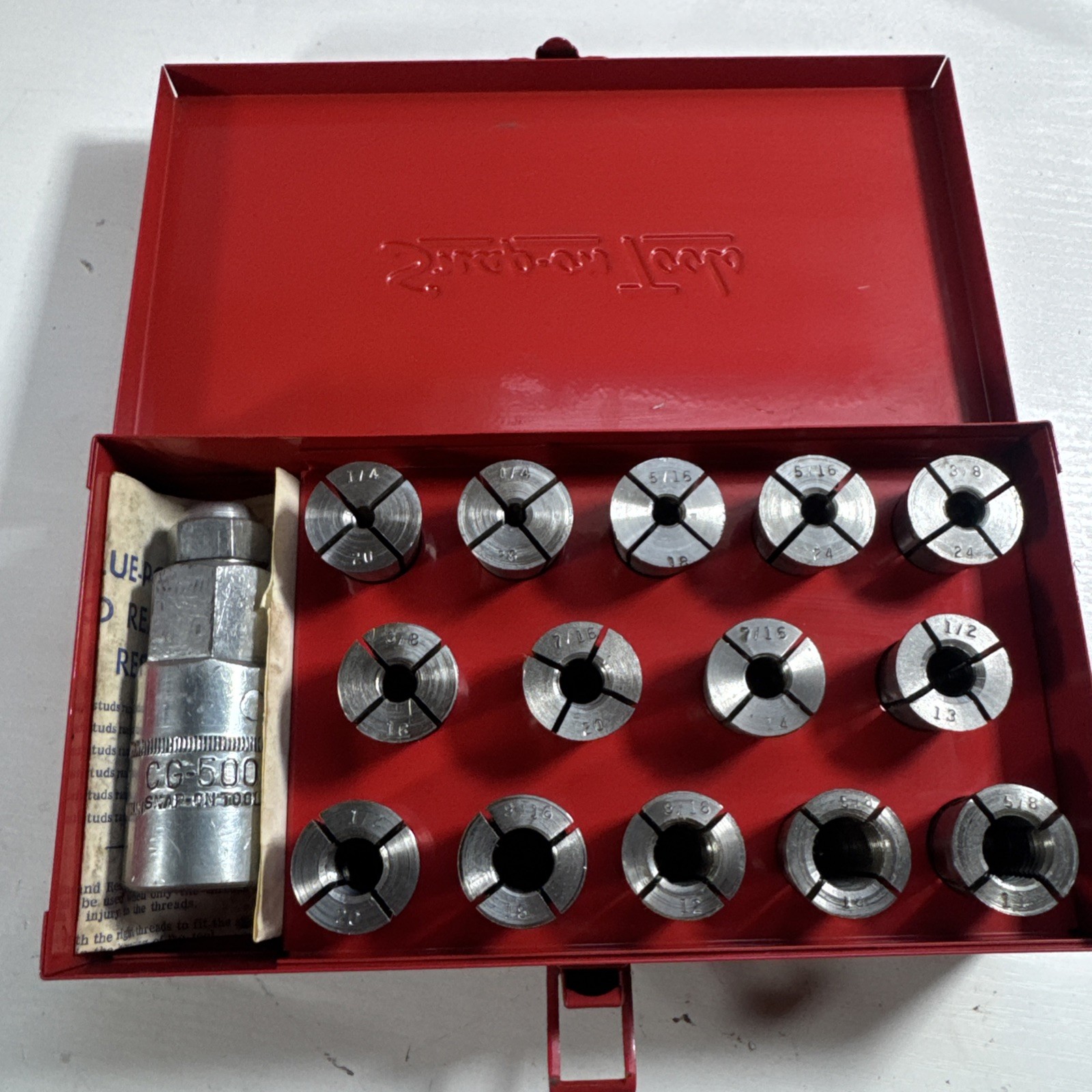 Snap-on CG-500 SAE Stud Remover & Resetter Tool Set 15pc w/KRA-150 Box COMPLETE